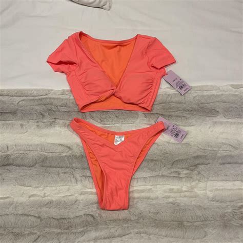 Wild Fable V Cut Short Sleeve Bikini Nwt Comes With Depop