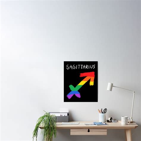 Sagittarius Zodiac Sign Gay Lesbian LGBT Pride Rainbow Flag Poster For Sale By Aronia Redbubble