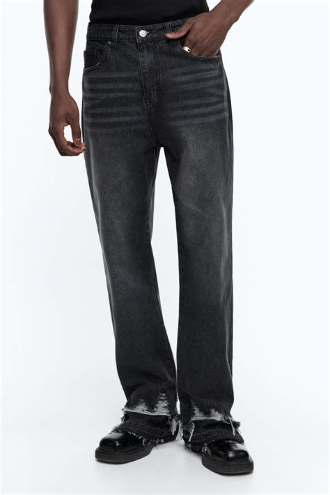 Джинсы прямые с рваниной по низу 2413109019, цвет: серый (109) по цене ...