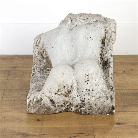 Italian Male Nude Torso Marble Sculpture Disquarded