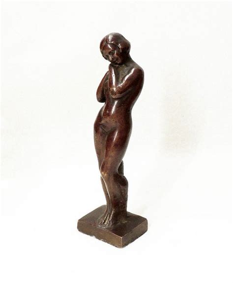 Vintage 7 5 Solid Cast Bronze Art Deco Nude Girl Etsy