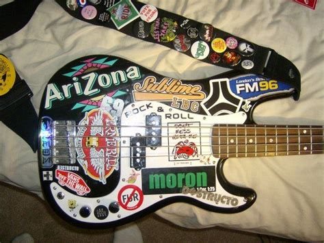 Stickers On Bass Cool Electric Guitars Guitar Design Guitar