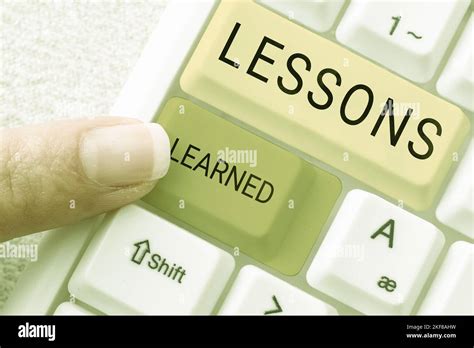 Conceptual Display Lessons Learned Word Written On Experiences