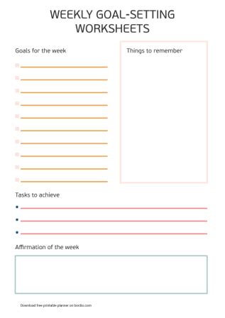 12 Printable Goal-Setting Templates and Worksheets in PDF