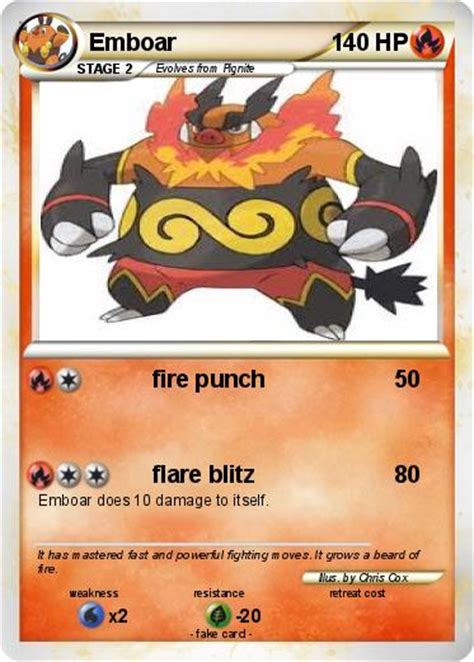 Pokémon Emboar 41 41 - fire punch - My Pokemon Card