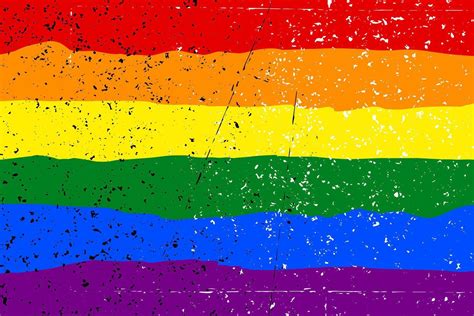 LGBT Pride Flag Lesbian Gay Bisexual Transgender Rainbow Flag Grunge Texture Gay And