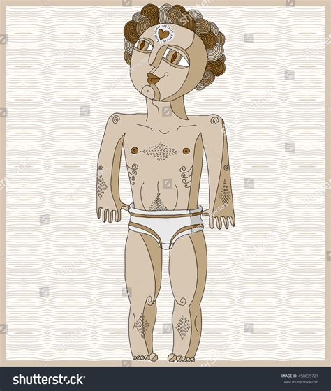 Lined Illustration Nude Man Adam Concept Stock Illustration Shutterstock
