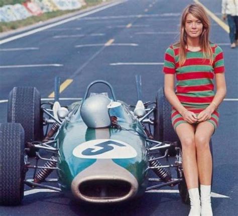 Francoise Hardy Sitting On An F1 Racing Car Vintagehotties