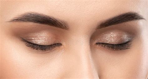 Portrait Of A Beautiful Brunette Girl With Beautiful Makeup And Healthy Clean Skin Professional