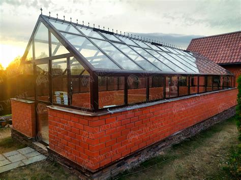 Большая теплица 4x10 м с углом крыши 110 градусов #T45 — ВИКОНТ