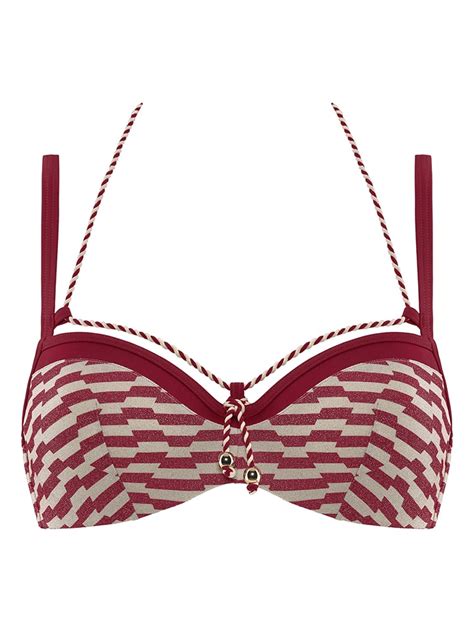 Marlies Dekkers Biustonosz bikini Neptuna w kolorze czerwono białym najlepsze wyprzedaże w