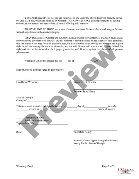 Georgia Warranty Deed From Individual To Individual Ga Deed US