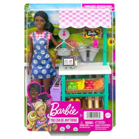 Barbie Farm Fresh Market Playset with Brunette Doll