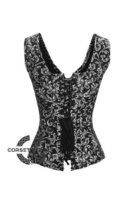 Black Silver Brocade Shoulder Strap Goth Burlesque Rebelsmarket