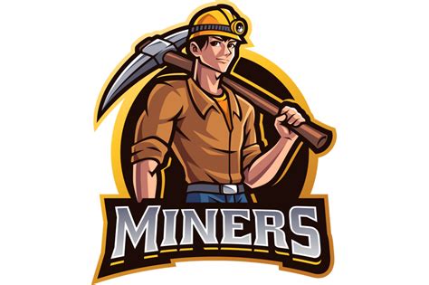 Miners esport mascot logo design By Visink | TheHungryJPEG