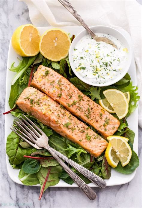 Baked Salmon With Lemon Dill Yogurt Sauce Recipe Runner