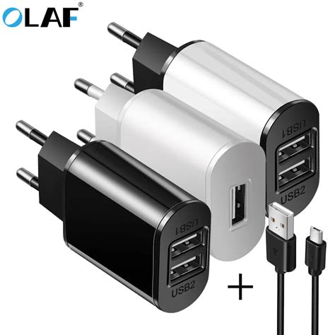 2 USB Charger 5V 2A EU Plug adapter Wall Mobile Phone Charger Portable ...