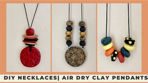 Air Dry Clay Pendant Diy Necklace Clay Jewelry Diy T Polymer