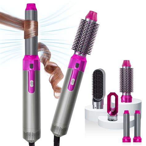 In Hot Air Brush Hair Styler Volumizing Straightening Curling Set Grey Buy Now With