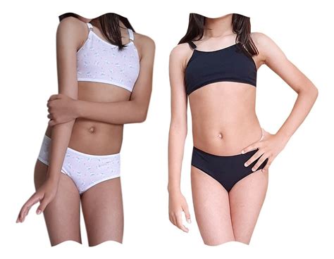 Kit 20 Conjuntos Lingerie Infantil Algodão Sem Bojo Atacado OPTEMODAINTIMA