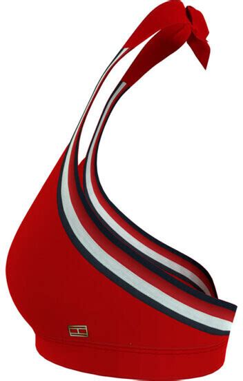 Tommy Hilfiger Signature Ribbed Triangle Bikini Top Primary Red UW UW XLG Ab