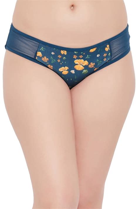 Buy Low Waist Floral Print Bikini Panty In Teal Blue Online India Best Prices Cod Clovia