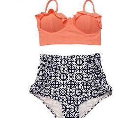 Bikinis Women Swimsuit High Waist Bathing Suit Plus Size Swimwear Push Up Bikini Set Pink On