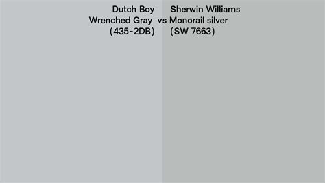 Dutch Boy Wrenched Gray 435 2db Vs Sherwin Williams Monorail Silver Sw 7663 Side By Side