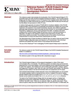 Fillable Online Xilinx XAPP1030 Reference System PLBv46 Endpoint