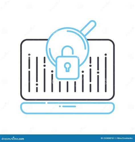Data Breach Line Icon, Outline Symbol, Vector Illustration, Concept