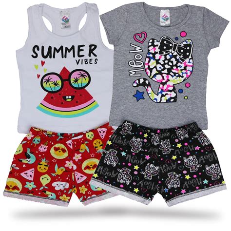 Kit Conjuntos Femininos Roupas Infantil Menina Atacado Compre Agora