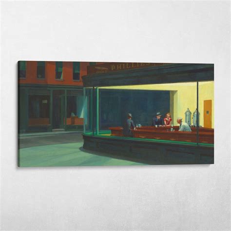 Nighthawks Edward Hopper Classic Diner Painting Wall Art