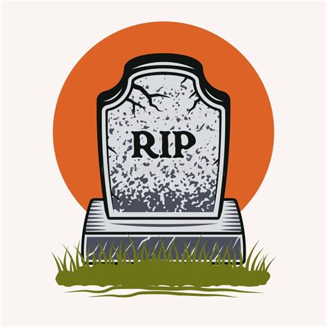 Grave With Text Rip Colorful Vector Illustration Stock Vector Illustration Of Element