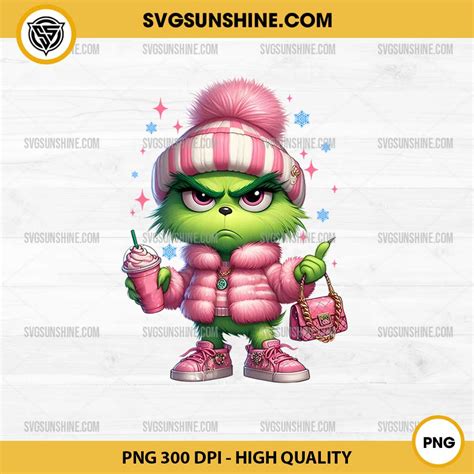 Pink Baby Grinch Png Boujee Grinch Png Cute Pink Grinch Christmas Png