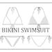Swimsuits Set Bundle Vector Bikini Fashion Flat Sketch For Etsy