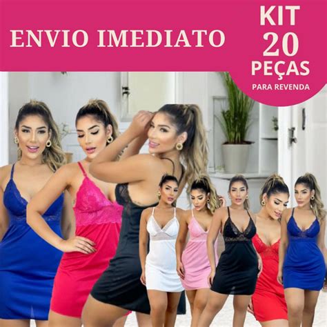 Kit Camisola Sexy Feminina Sensual Renda Lingerie Baby Doll Atacado Revenda Shopee Brasil