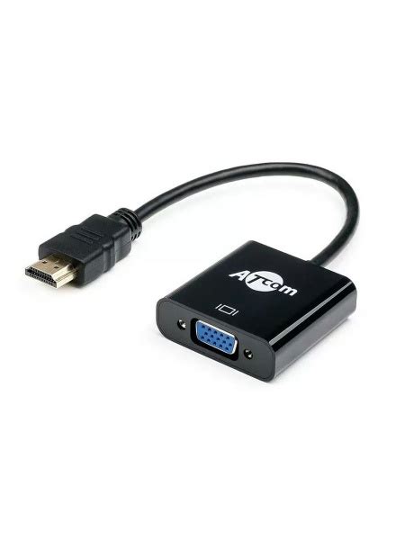 Характеристики Адаптер переходник с HDMI на VGA Atcom 0.1м черный ...