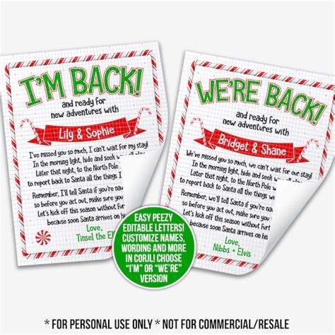 Elf Welcome Back Letter Mom Wife Busy Life