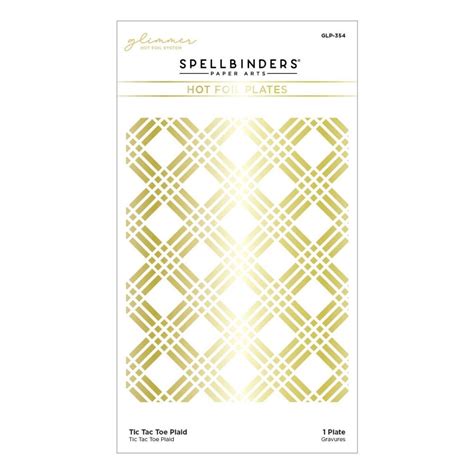 Spellbinders Glimmer Hot Foil Plate By Nancy McCabe Toolbox Essentials Tic Tac Toe Plaid