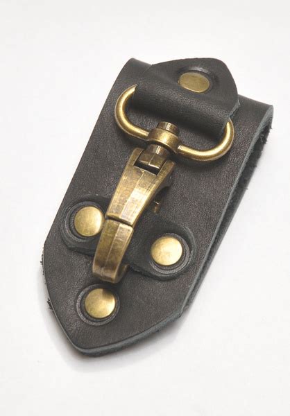 Брелок-карабин для ключей на ремень шириной 4 см черный натуральная ...