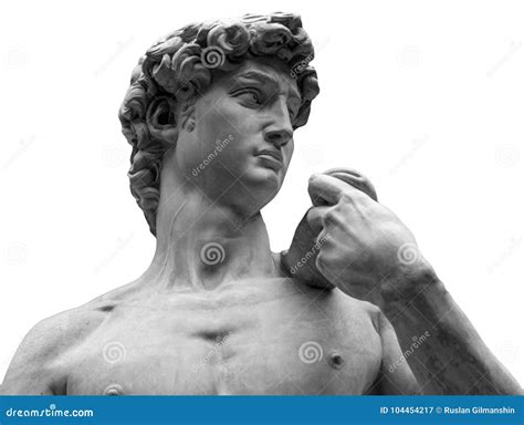 Head Of A Famous Statue By Michelangelo David From Florence Isolated