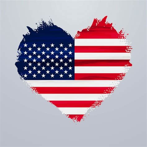 Premium Vector Heart Shaped Flag Of Usa