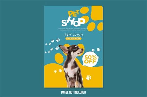 Premium Vector Pet Shop A4 Flyer Template