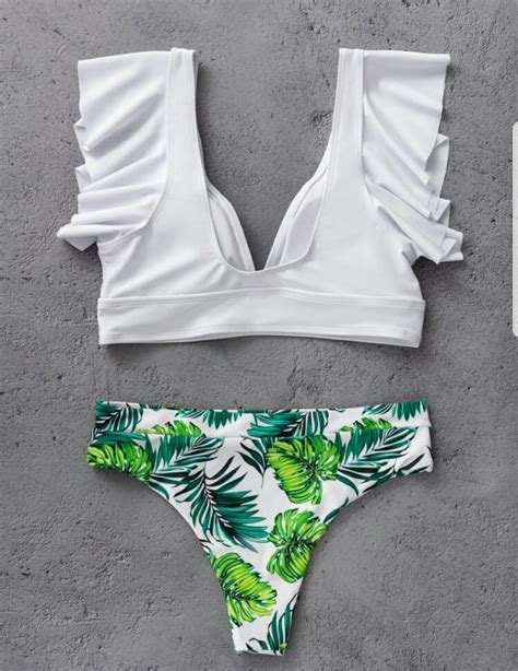 Bikini De Manga Con Fruncido Tropical Julez Online Stores