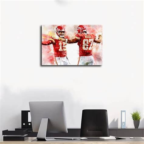 Patrick Mahomes Poster Travis Kelce Wall Art Football Star Pictures ...