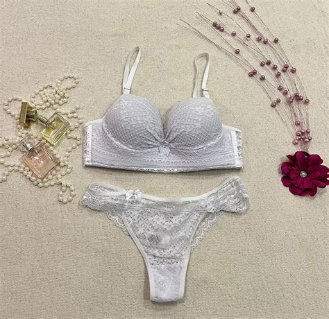 Conjunto De Lingerie Branco Direto Da F Brica Lingerie Feminina