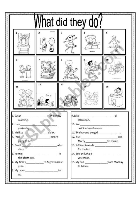 What Did They Do ESL Worksheet By Claudiaeusebio