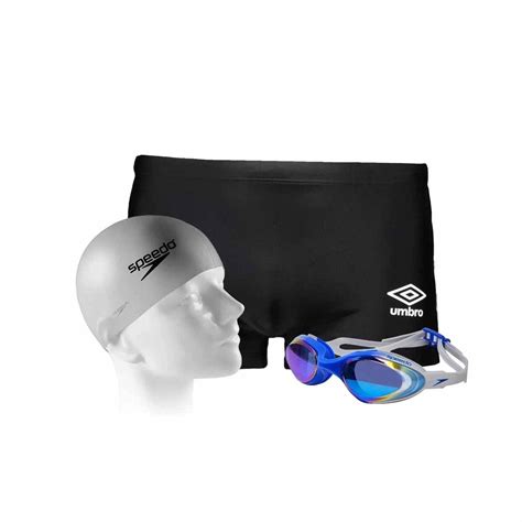 Touca E Oculos Natação - Kit Natação Sunga, Touca e Óculos - Ativa Esportes