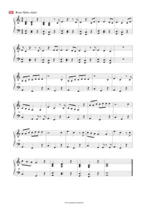 Hello - Adele Free Piano Sheet Music PDF