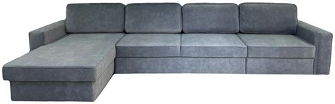 Купить Диван угловой Женева, обивка велюр, 77х410х100 см, серый в ...